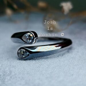 0.6ctw Open Band Moissanite Ring In Sterling Silver